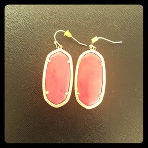 Kendra Scott bright red medium stone earrings